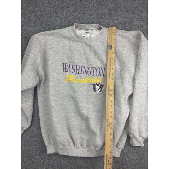 Washington Huskies Sweatshirt Mens Large Gray NCAA Crewneck Discus Athletic - Picture 5 of 8